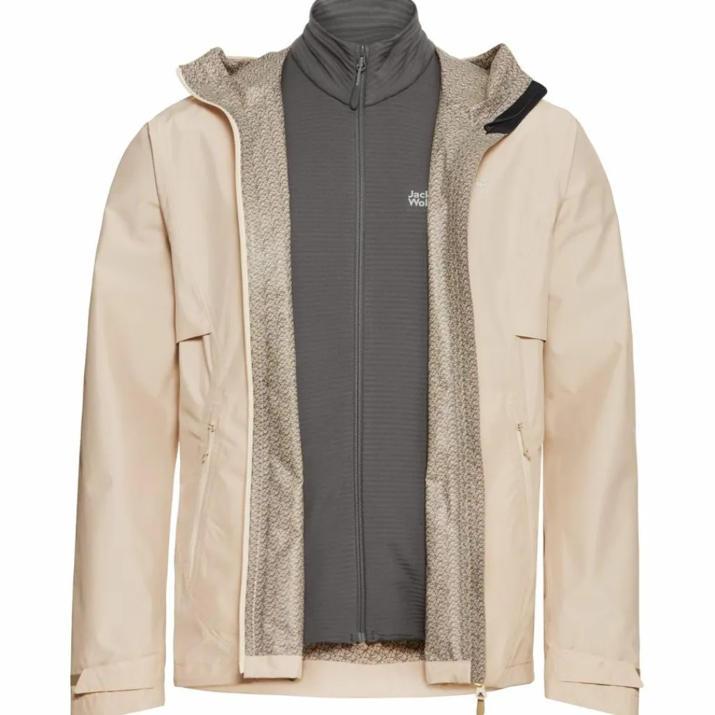Jack Wolfskin Regenjacken<· LITESTRIDE 3IN1 JKT M oyster
