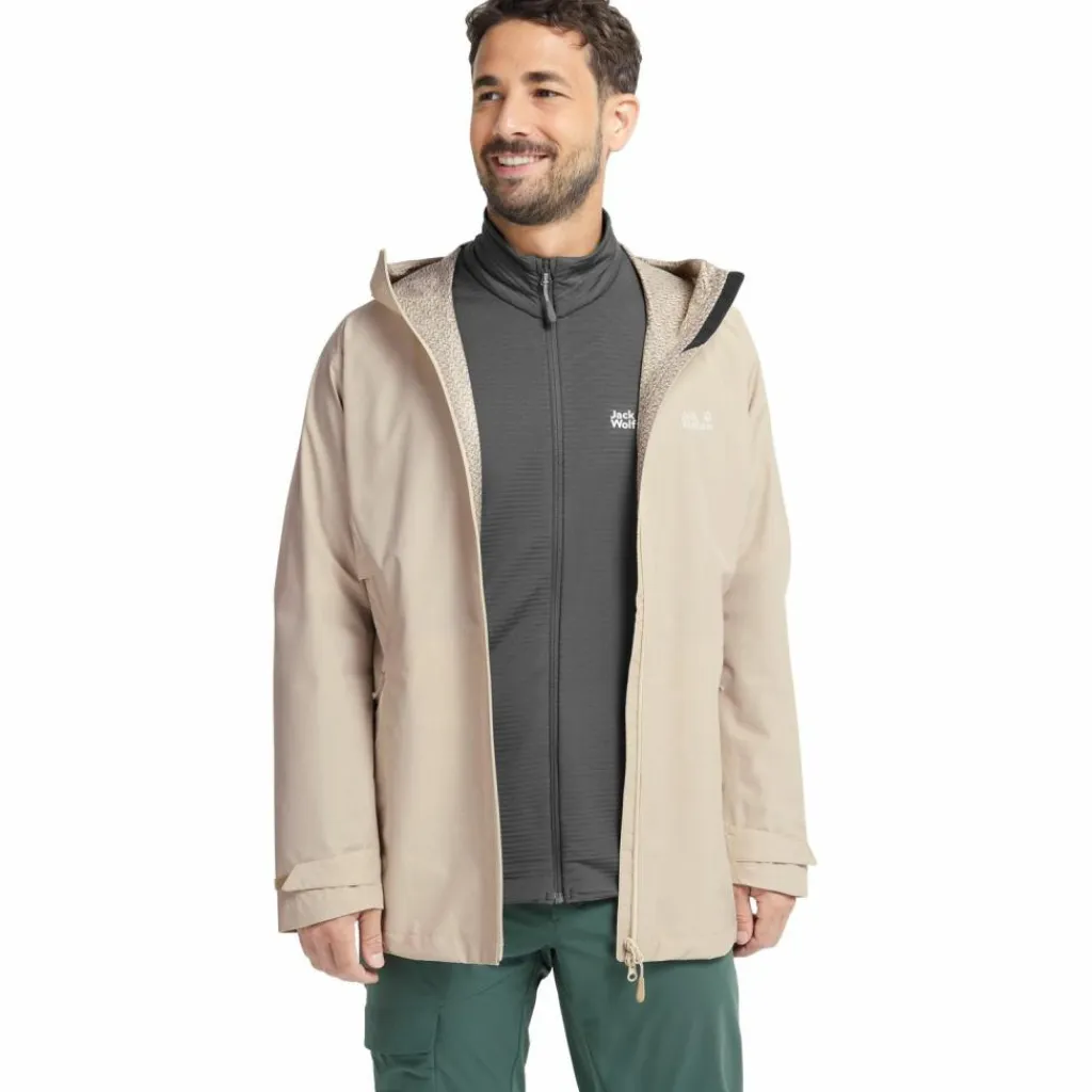 Jack Wolfskin Regenjacken<· LITESTRIDE 3IN1 JKT M oyster