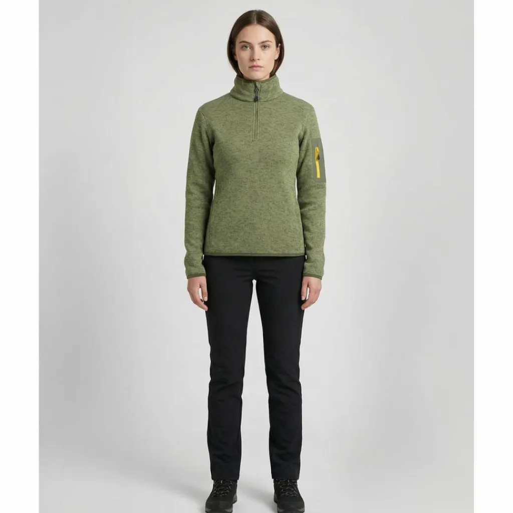 Jeff Green Fleecejacken<· 1/4 Zip Strickfleecepullover Helmi Dusky Green
