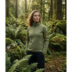 Jeff Green Fleecejacken<· 1/4 Zip Strickfleecepullover Helmi Dusky Green