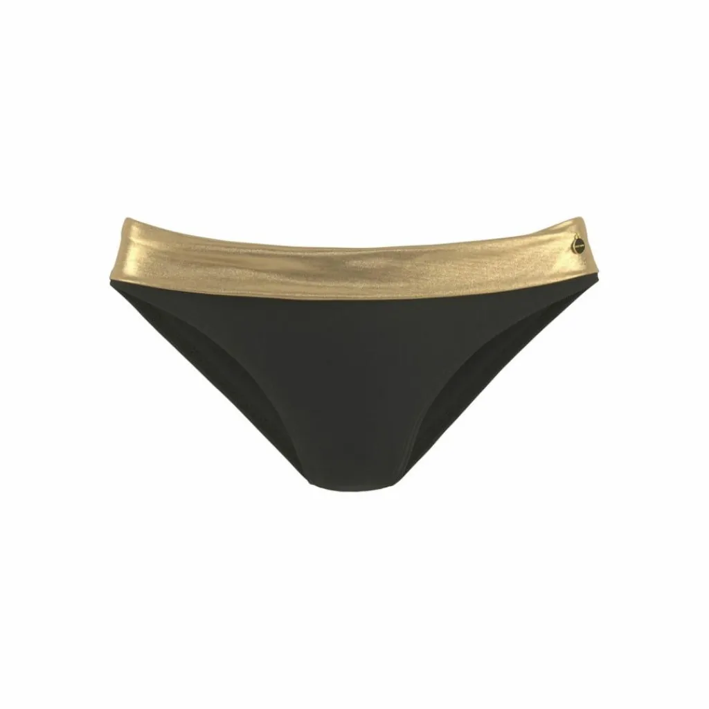 Lascana Schwimmen<· Bikini-Hose schwarz-goldfarben