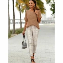 Lascana Pullover & Sweats<· Kurzarmpullover camelfarben