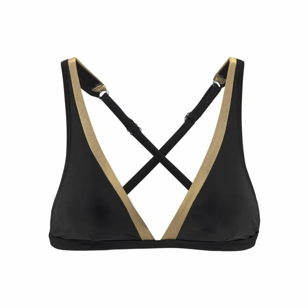 Lascana Schwimmen|Schwimmen<· Triangel-Bikini-Top schwarz-goldfarben
