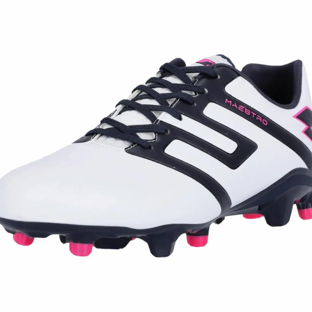 Lotto Fußballschuhe<· Maestro 1E6 All White / Navy Blue