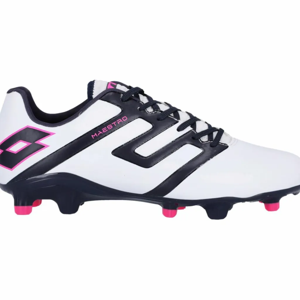 Lotto Fußballschuhe<· Maestro 1E6 All White / Navy Blue