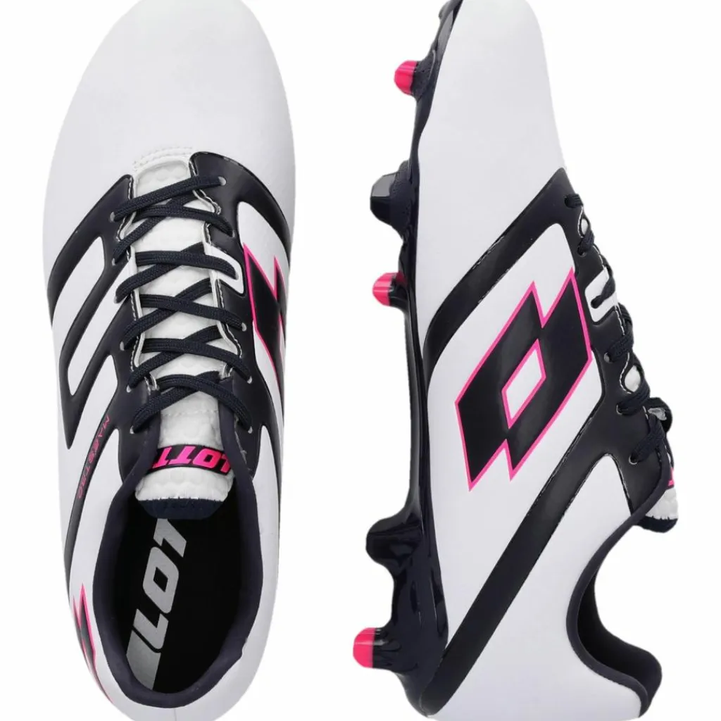 Lotto Fußballschuhe<· Maestro 1E6 All White / Navy Blue