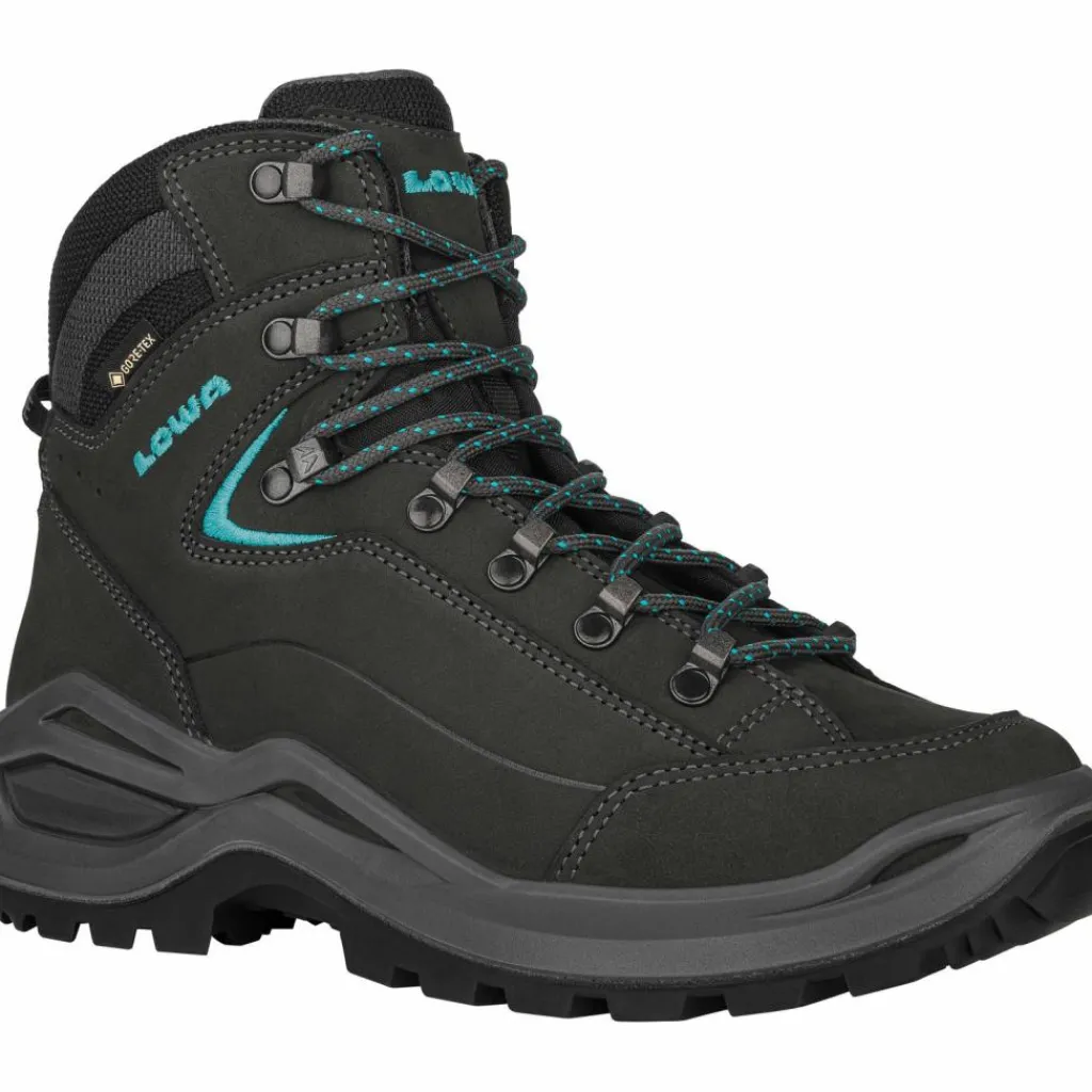 Lowa Wandern|Wandern<· GTX RENEGADE EVO MID WIDE asphalt-türkis