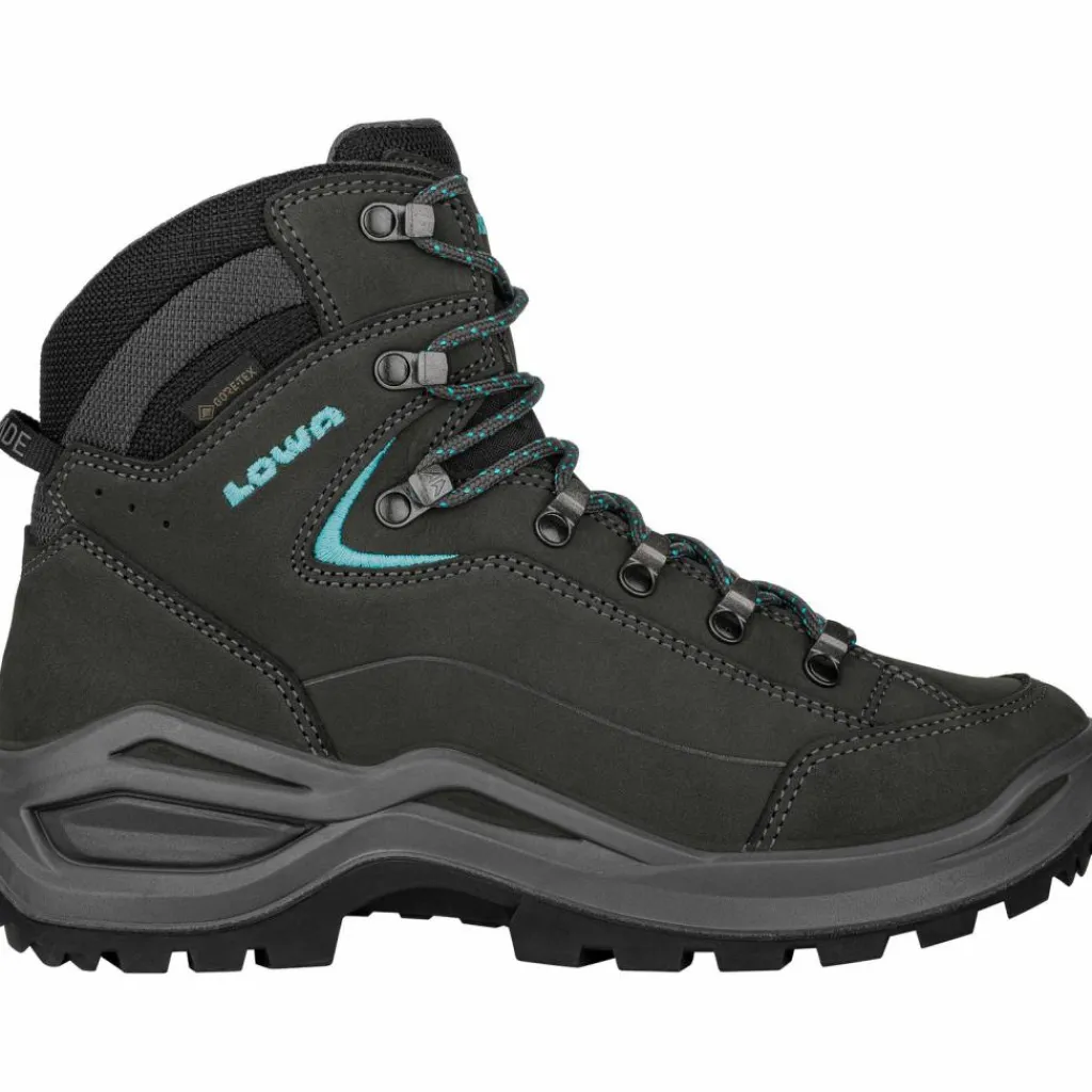 Lowa Wandern|Wandern<· GTX RENEGADE EVO MID WIDE asphalt-türkis