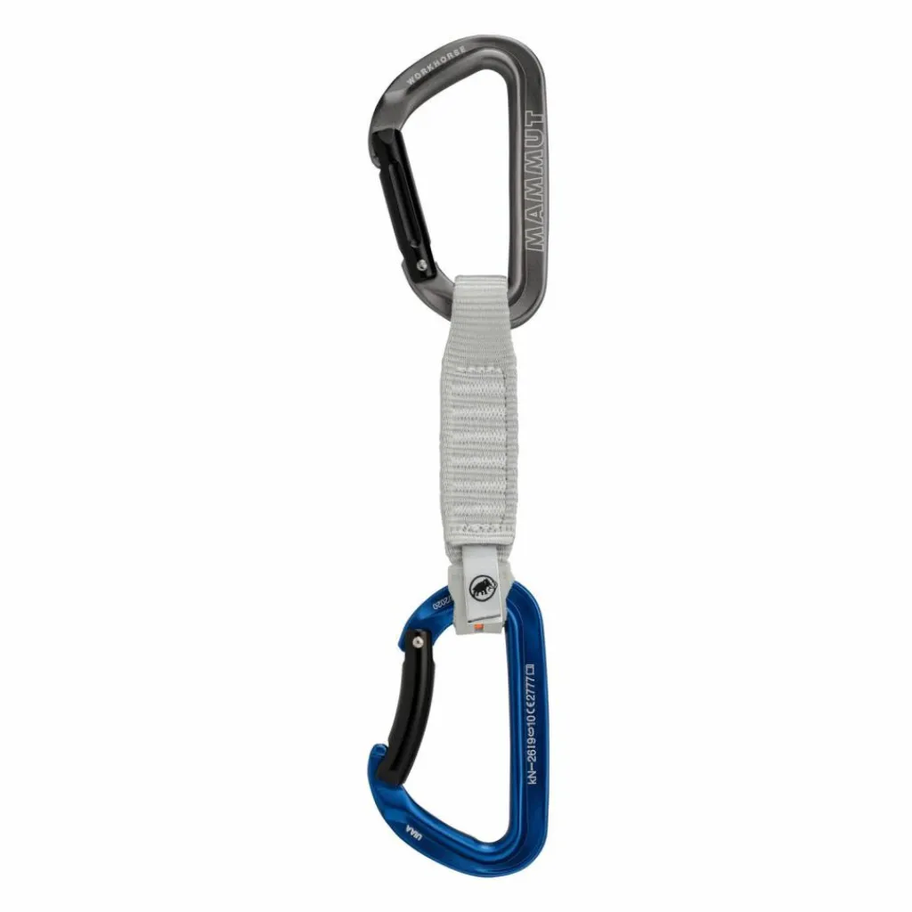 Mammut Sicherung & Karabiner|Sicherung & Karabiner<· Workhorse Keylock 12 cm Quickdraw Straight Gate/Bent Gate Key Lock, grey-blue