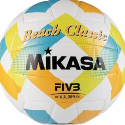 Mikasa Volleyball|Bälle<· BV543C VXA LG Beach Classic blau-gelb-orange-weiß