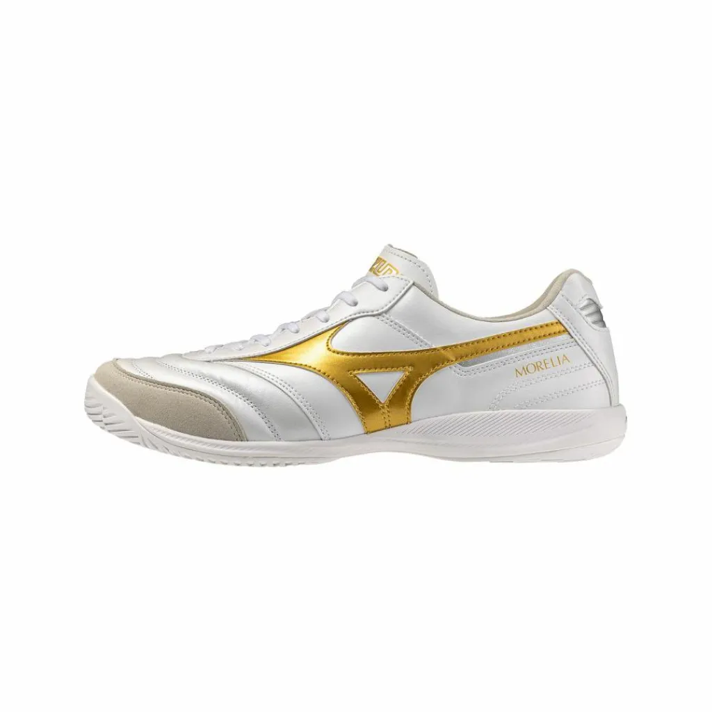 Mizuno Fußballschuhe|Hallenschuhe<· Morelia Sala Elite IN Bright Weiß weissgold