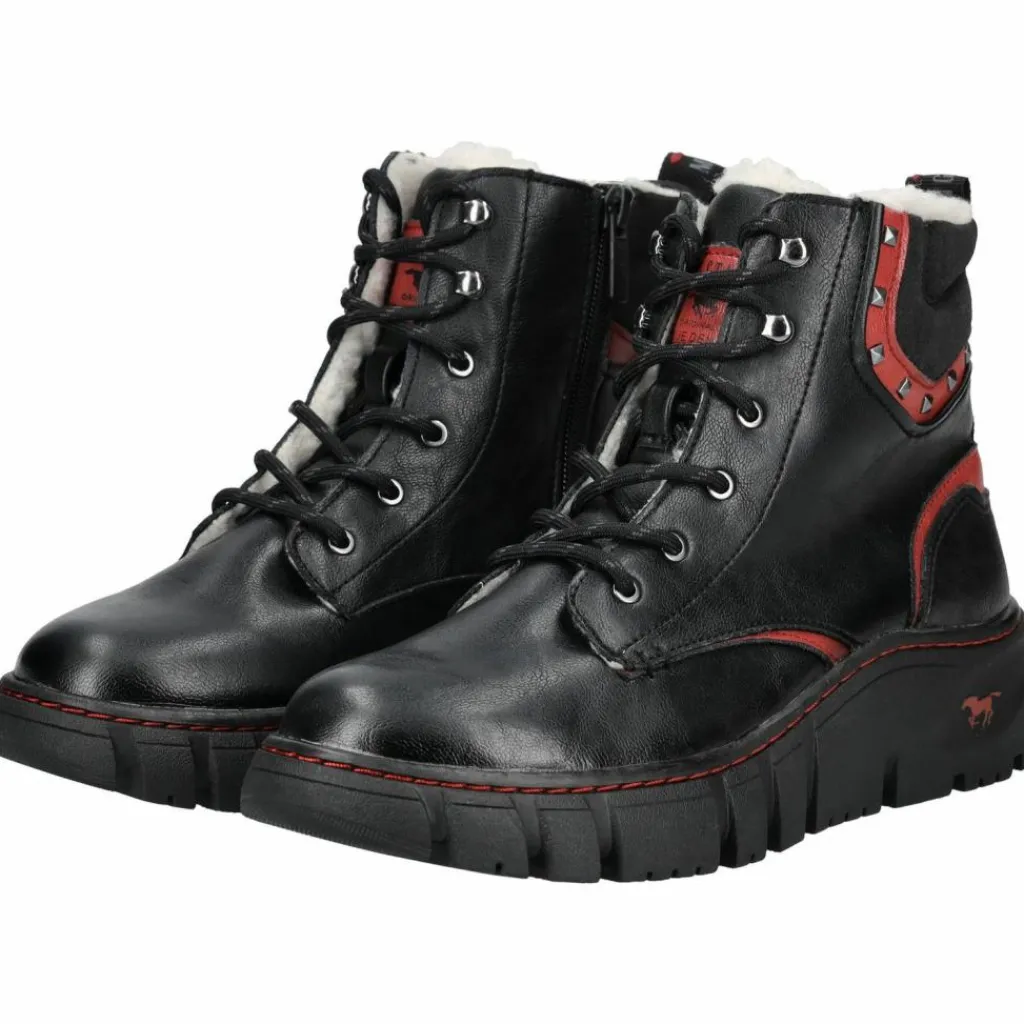 Mustang Boots & Stiefel<· Stiefelette Schwarz/Rot
