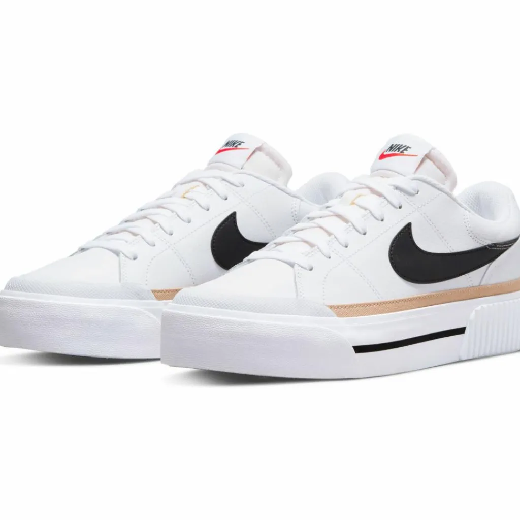 Nike Streetwear|Sneaker<· Court Legacy Lift white-black-hemp-team orange