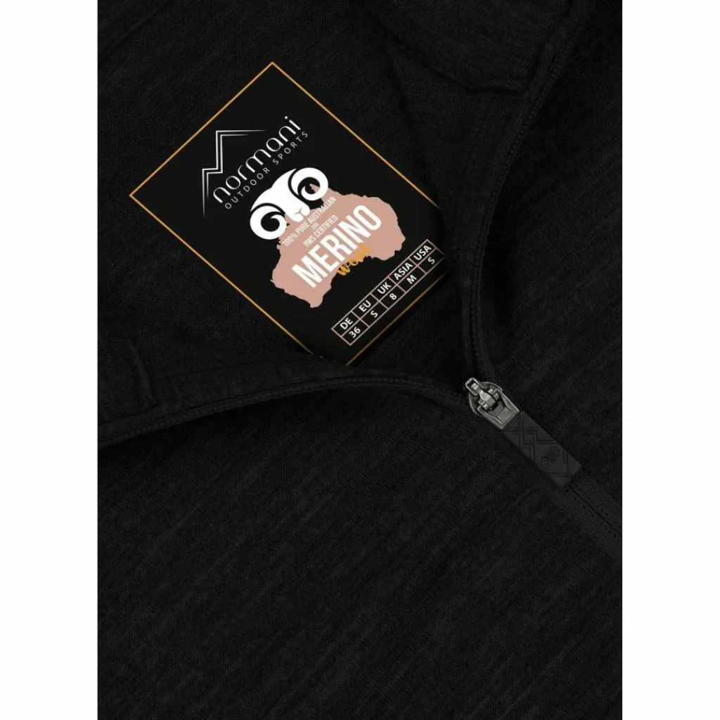 normani Outdoor Sports Shirts|Snowboarding<· Merino Launceston Schwarz