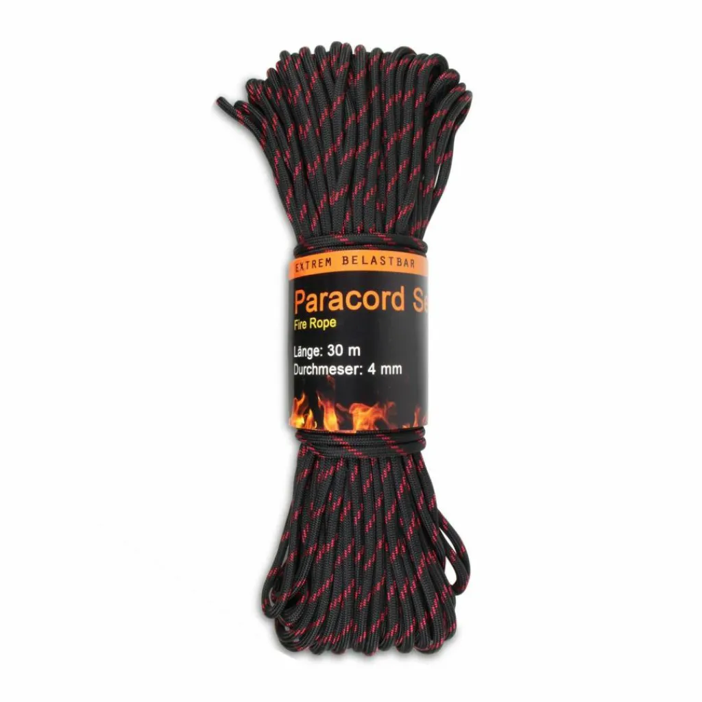 normani Outdoor Sports Camping|Sicherung & Karabiner<· Fire Rope Schwarz/Rot