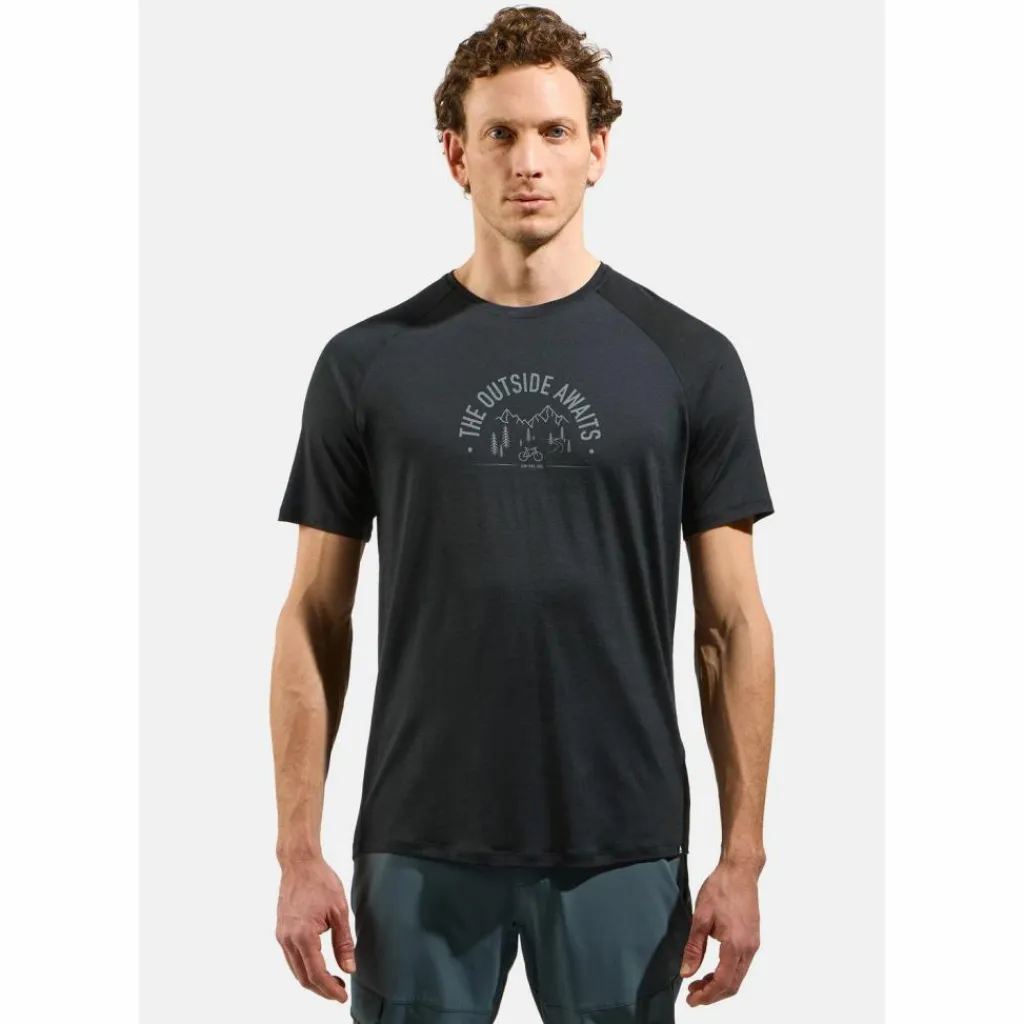 Odlo Trikots<· Merino black melange(60008)