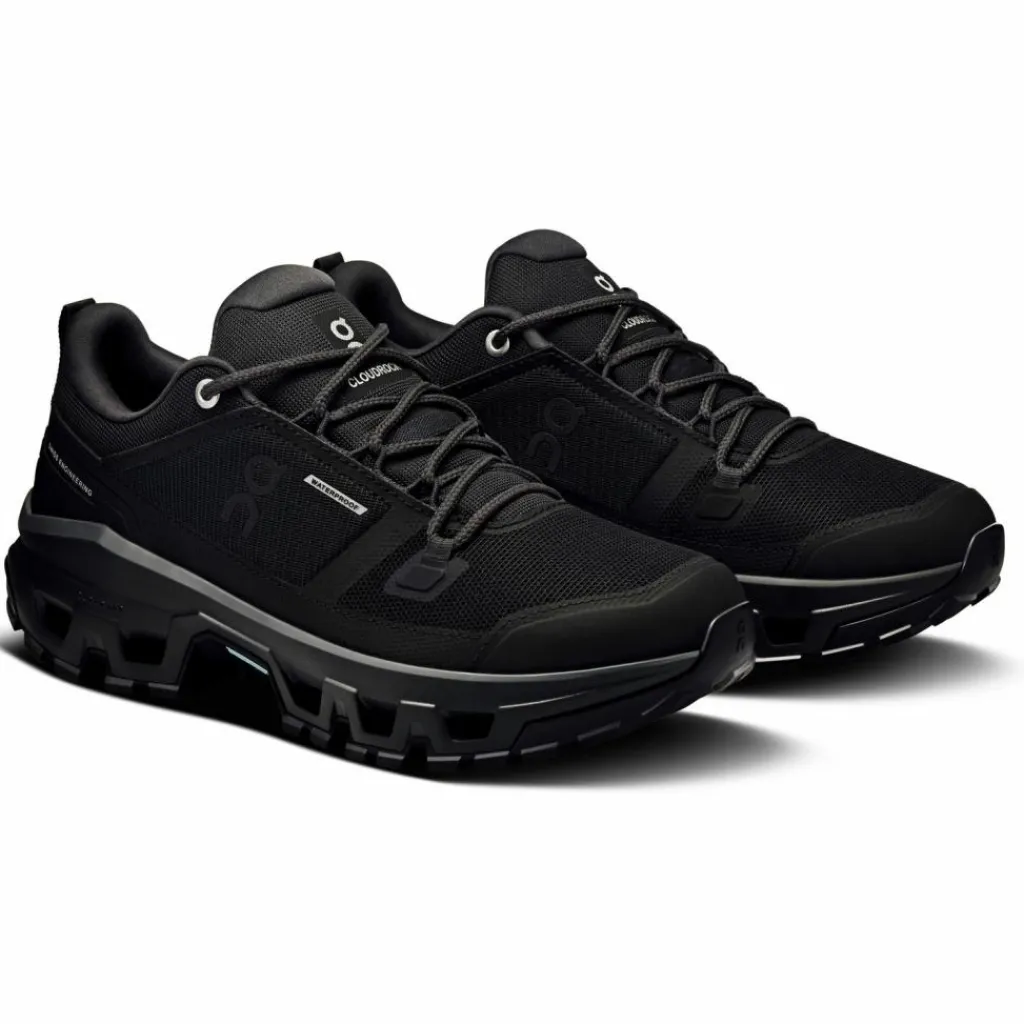 On Wandern|Wandern<· Cloudrock Low WP black-black
