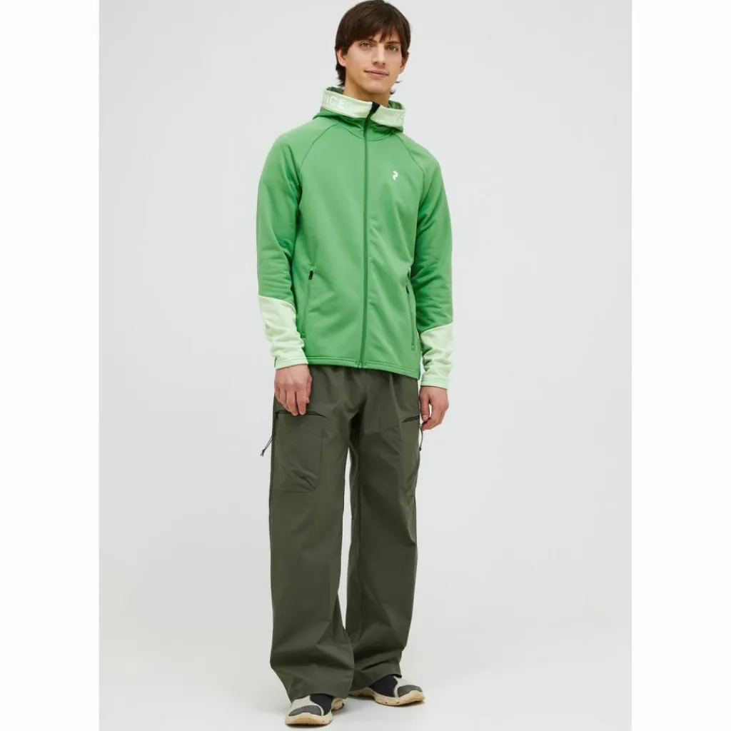 Peak Performance Fleecejacken<· M Rider Zip Hood blattgruen