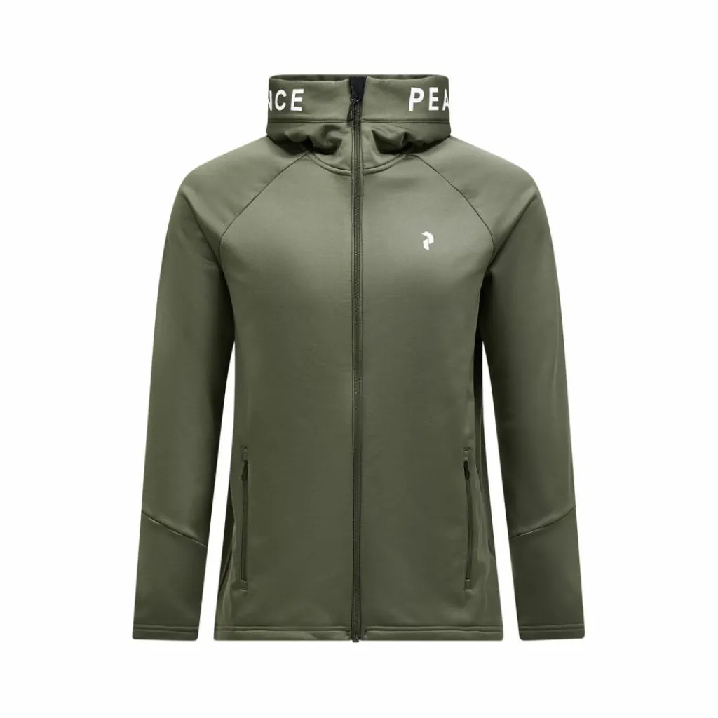 Peak Performance Fleecejacken<· M Rider Zip Hood olive