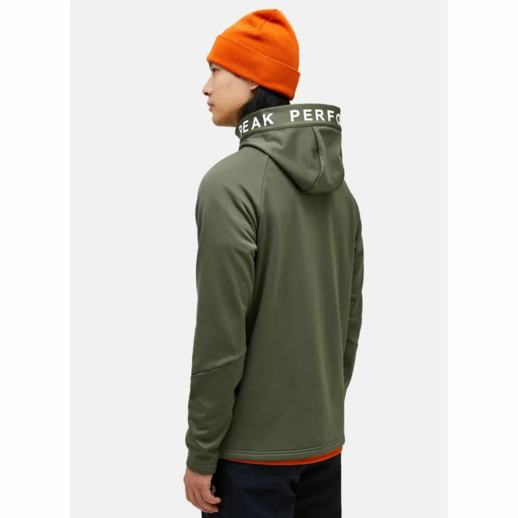 Peak Performance Fleecejacken<· M Rider Zip Hood olive