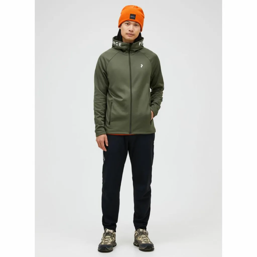 Peak Performance Fleecejacken<· M Rider Zip Hood olive