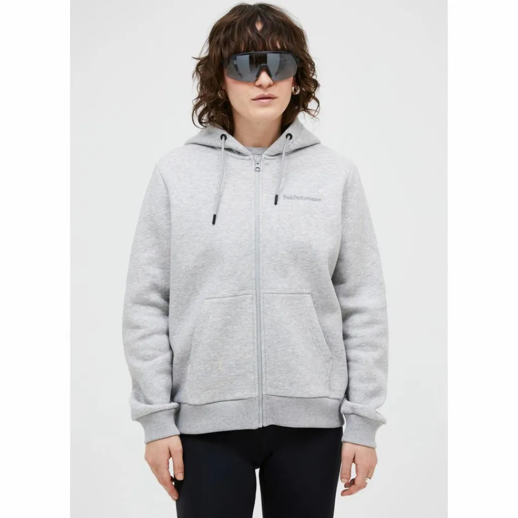 Peak Performance Pullover & Sweats<· W Original Small Logo Zip Hood GRAU