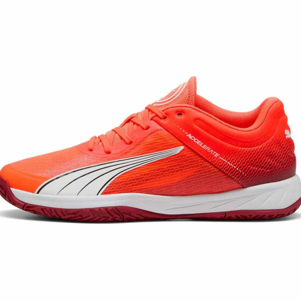 PUMA Volleyball|Badminton<· Accelerate Turbo glowing red-puma white-dark crimson-puma black