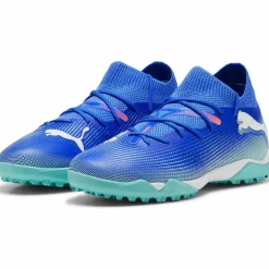PUMA Fußballschuhe<· FUTURE 7 MATCH TT + Mid Jr bluemazing-puma white-electric peppermint