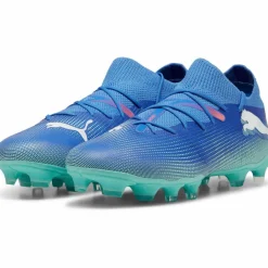 PUMA Fußballschuhe<· FUTURE 7 MATCH FG/AG Wn's bluemazing-puma white-electric peppermint
