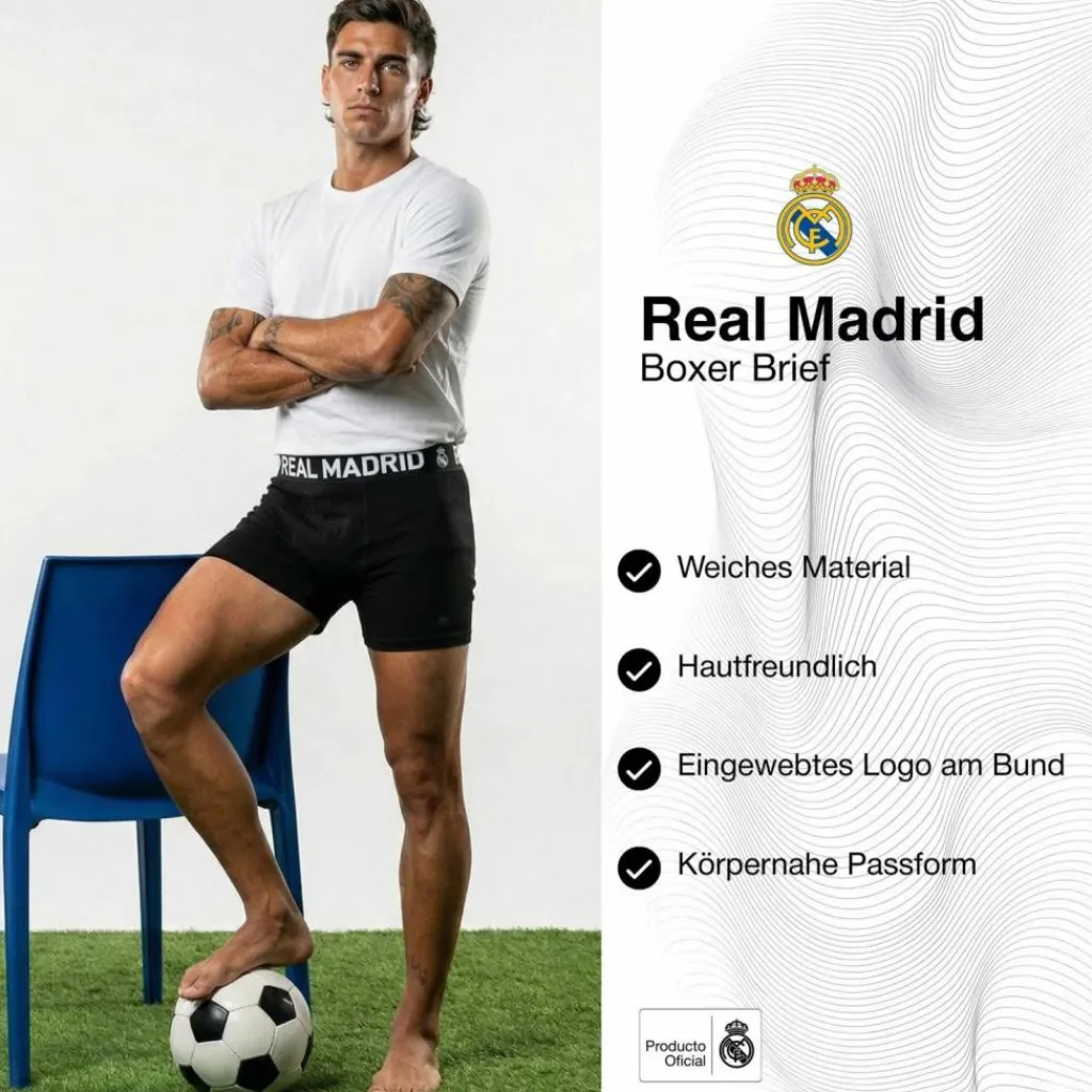 Real Madrid Unterwäsche<· Boxershort Schwarz/Dunkelblau