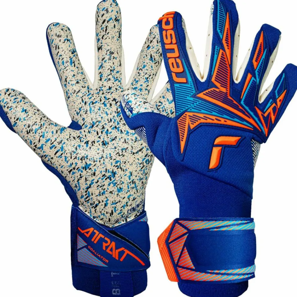 Reusch Handschuhe|Handschuhe<· Attrakt Freegel Fusion Goaliator 4129 sharp blu/shock orang