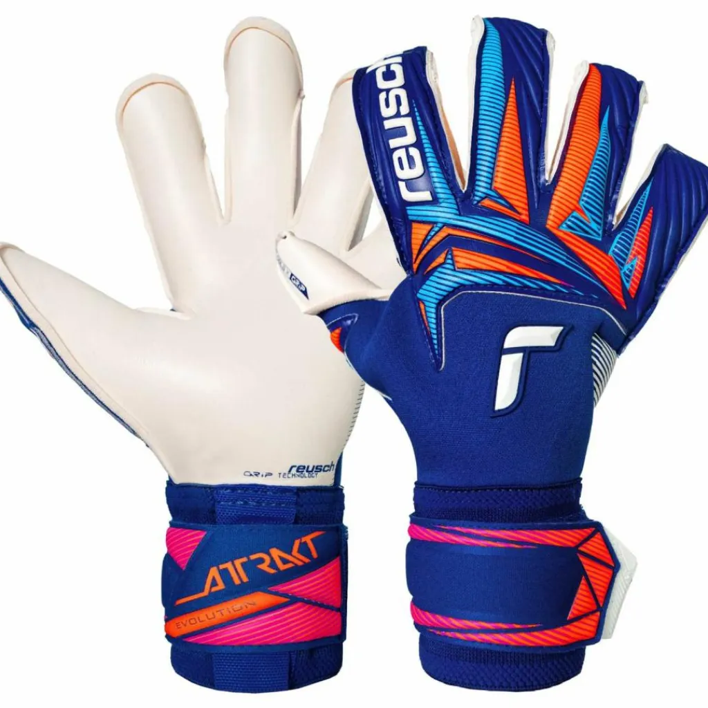 Reusch Fußball|Handschuhe<· Attrakt Gold X Evolution 4126 sharp blu/wht/shock orng