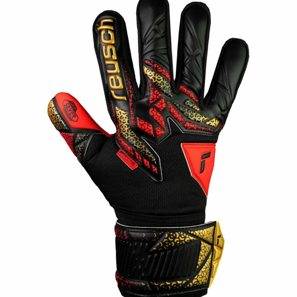 Reusch Handschuhe|Handschuhe<· Attrakt Silver 7075 blck/gold/firy red