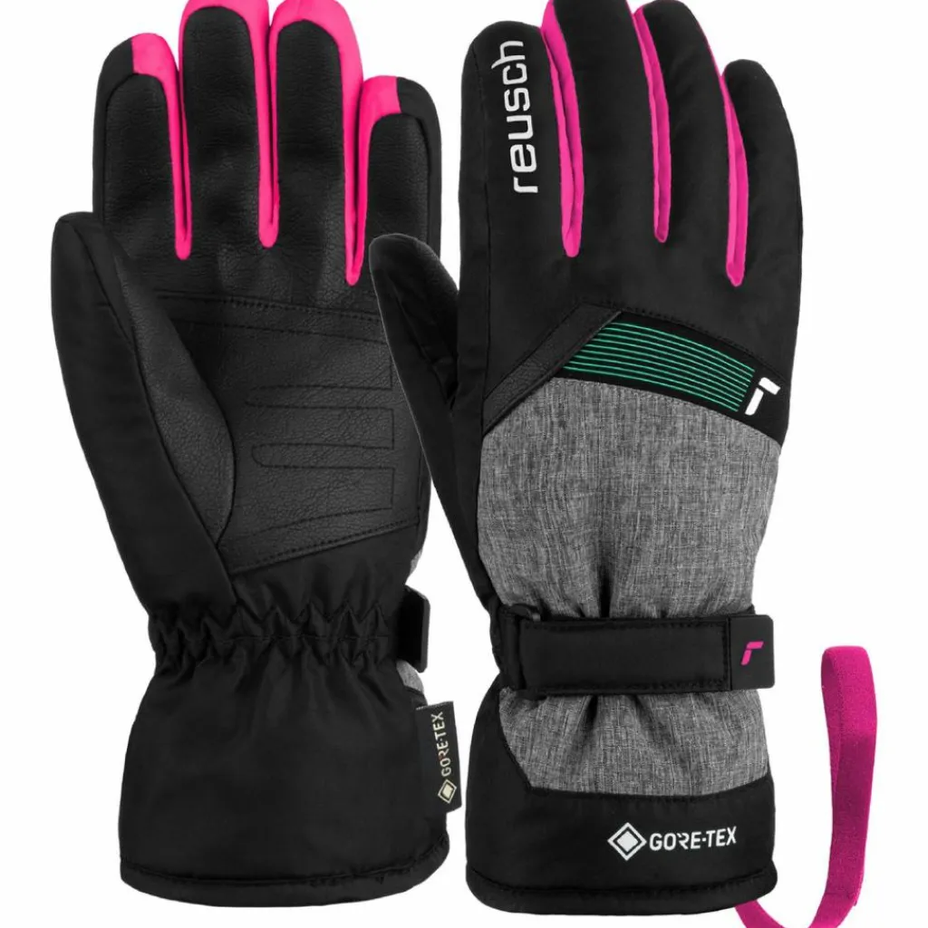 Reusch Skihandschuhe|Ski<· Flash GORE-TEX Junior 7771 blck/blck melang/pink glo