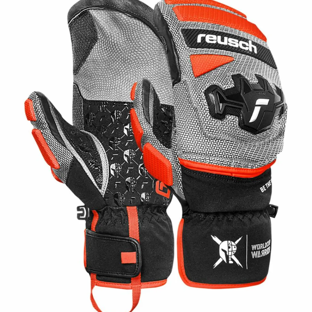 Reusch Skihandschuhe|Snowboarding<· Worldcup Warrior Mitten 7588 blck/silver/fluo red