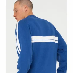 RUSTY Pullover & Sweats<· White LINES KNIT SWEATER Sodalite Blue