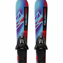 Salomon Skier|Ski<· QST XS and C5 pastel neon blue