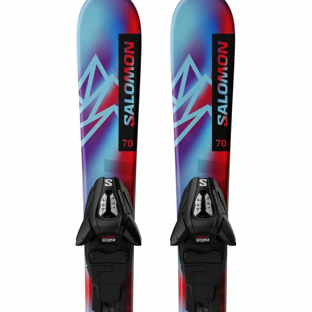 Salomon Skier|Ski<· QST XS and C5 pastel neon blue