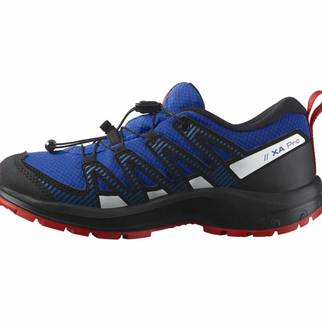 Salomon Wanderschuhe<· XA PRO V8 WP lapis blue-black-fiery red