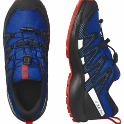 Salomon Wanderschuhe<· XA PRO V8 WP lapis blue-black-fiery red