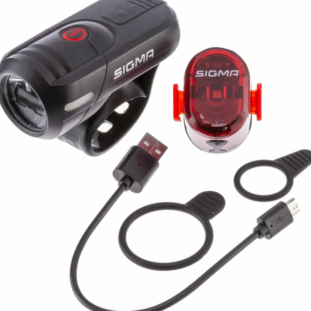 SIGMA Fahrradbeleuchtung<· AURA 45 USB NUGGET II RL K-SET black