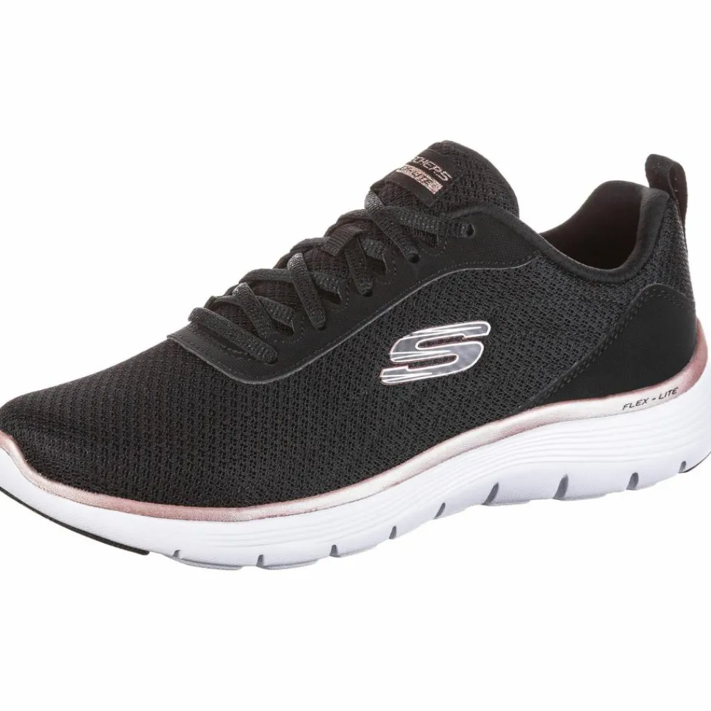 Skechers Sneaker<· Flex Appeal 5.0 black mesh-rose gold trim