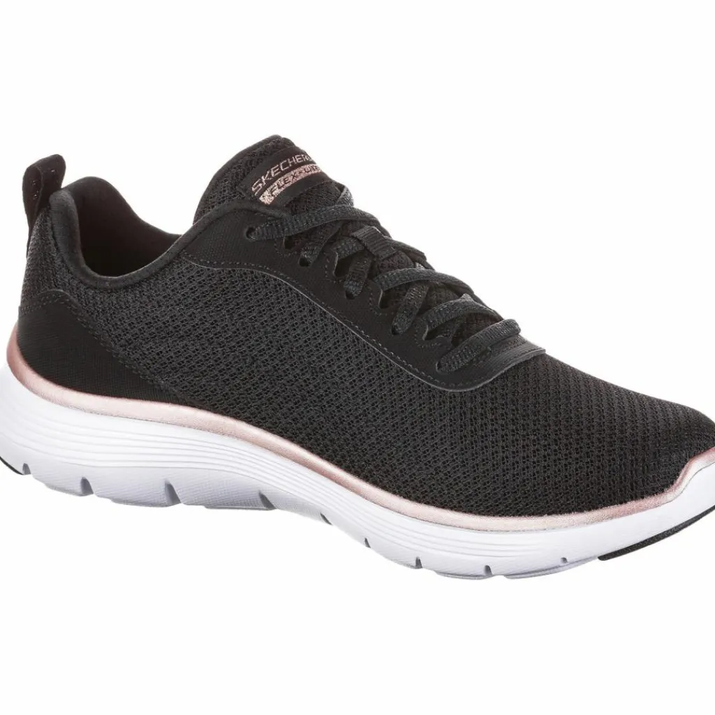 Skechers Sneaker<· Flex Appeal 5.0 black mesh-rose gold trim