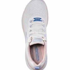 Skechers Sneaker<· Flex Appeal 5.0 natural mesh-light blue-peach trim
