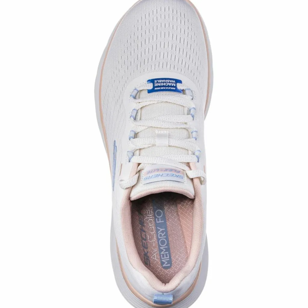 Skechers Sneaker<· Flex Appeal 5.0 natural mesh-light blue-peach trim
