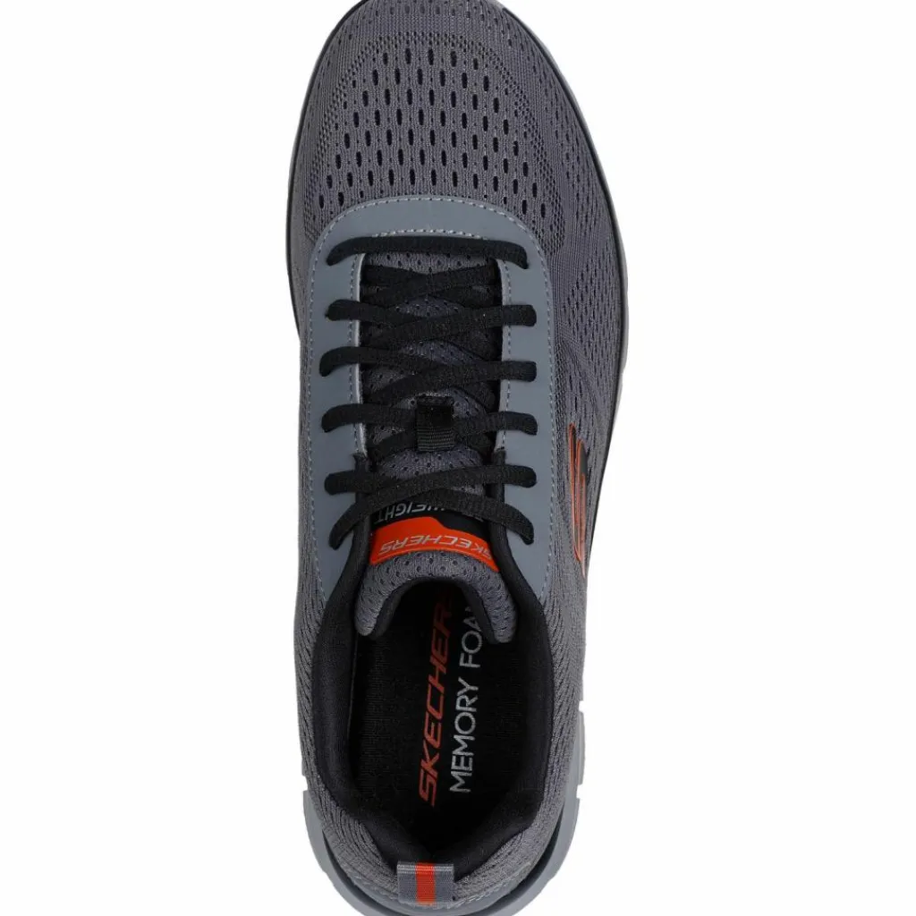 Skechers Streetwear|Sneaker<· Track charcoal mesh-synthetic-orange trim