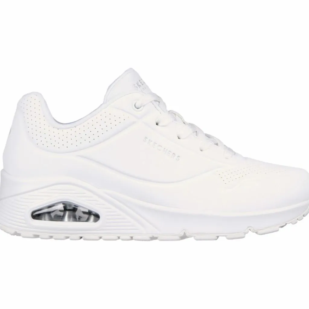 Skechers Streetwear|Sneaker<· Uno white durabuck-mesh trim