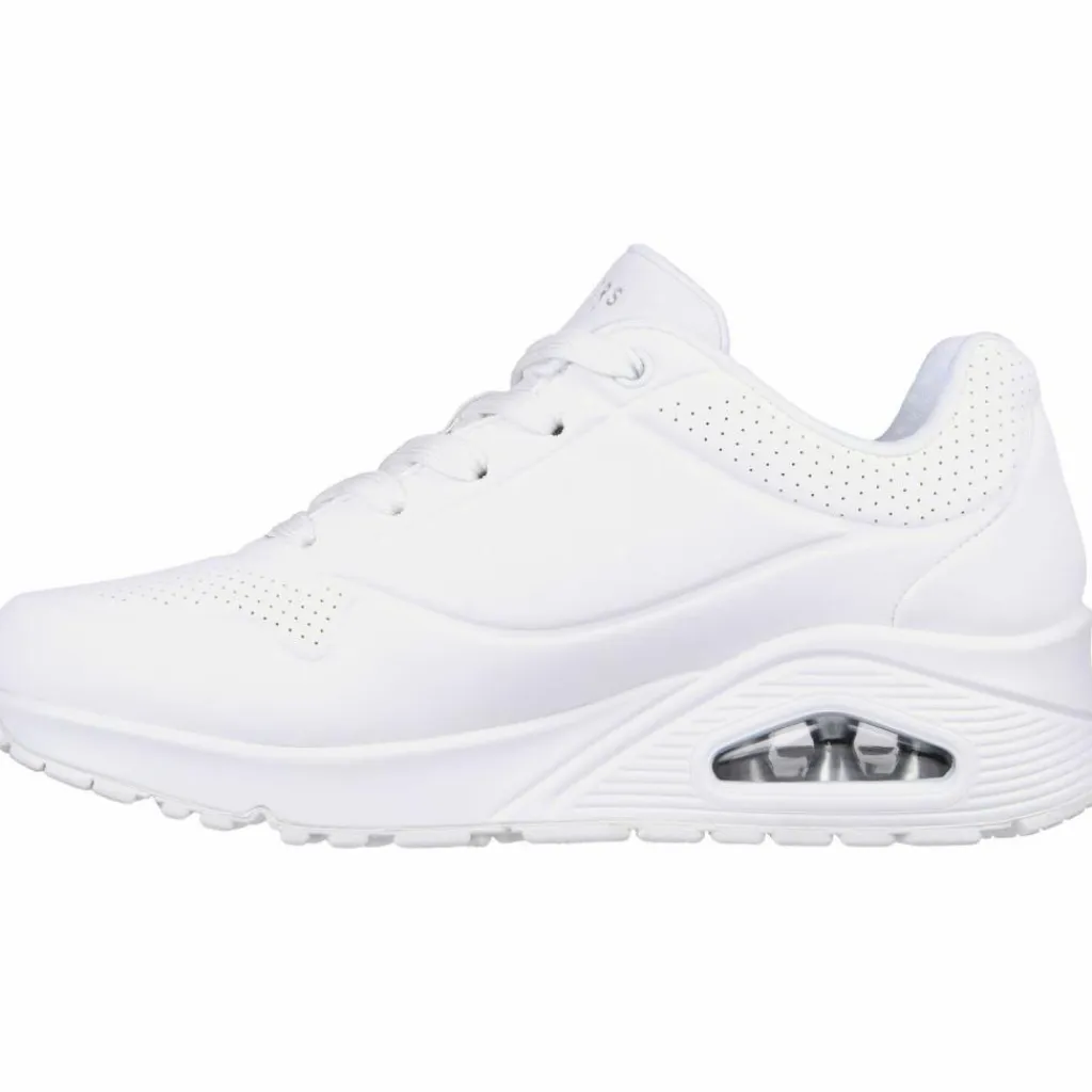 Skechers Streetwear|Sneaker<· Uno white durabuck-mesh trim