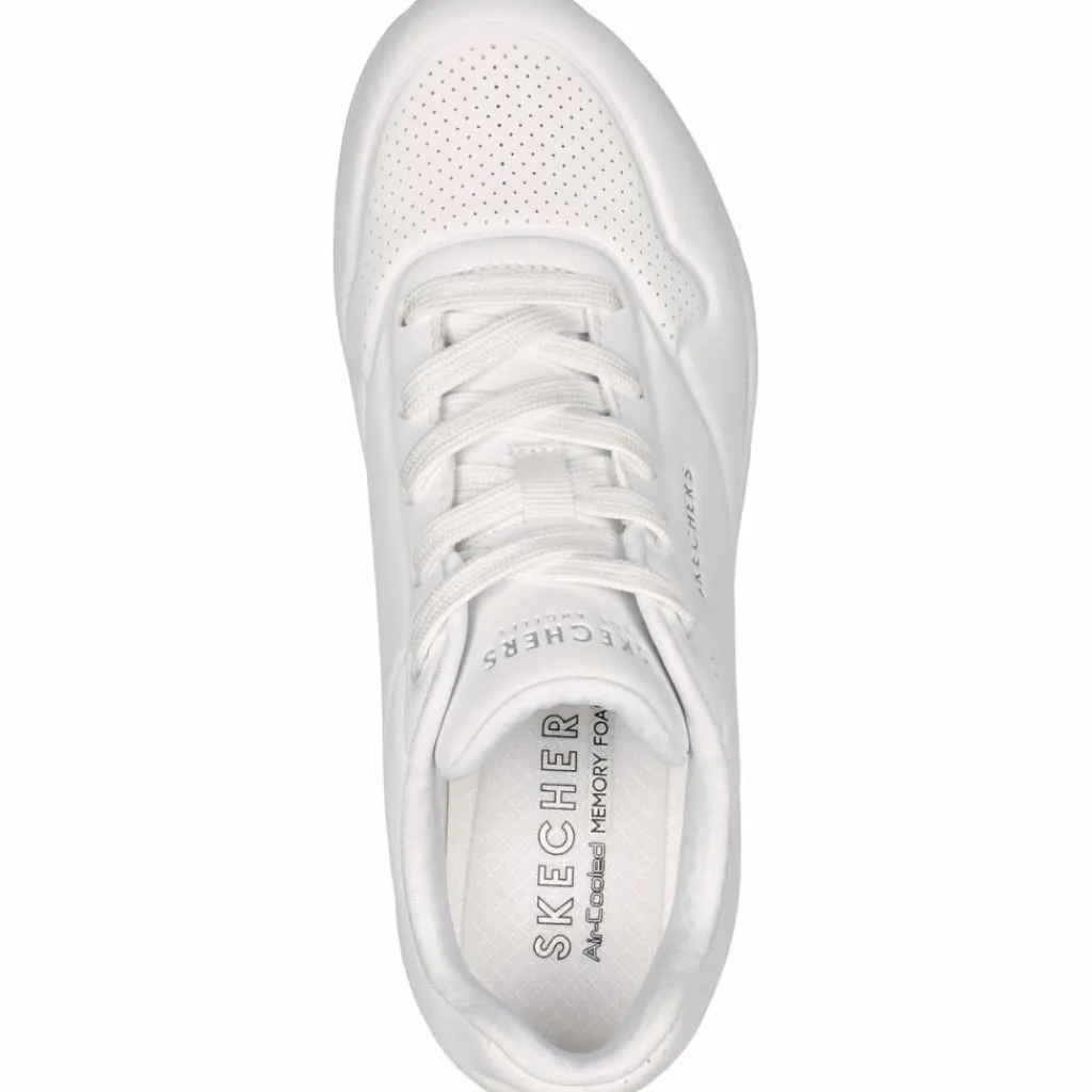 Skechers Streetwear|Sneaker<· Uno white durabuck-mesh trim