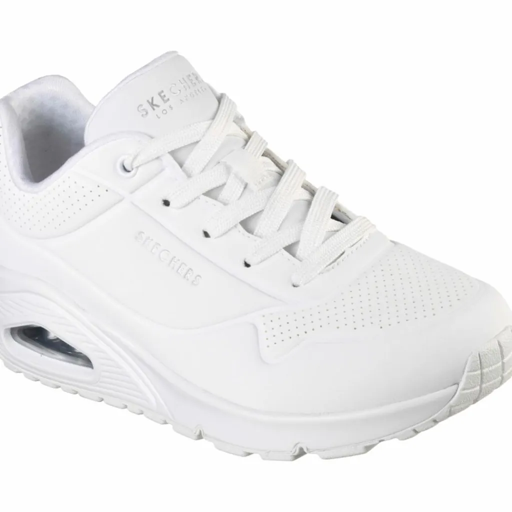 Skechers Streetwear|Sneaker<· Uno white durabuck-mesh trim
